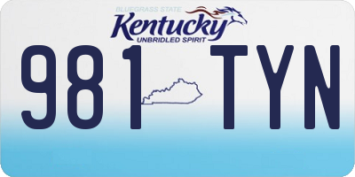 KY license plate 981TYN