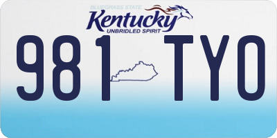 KY license plate 981TYO