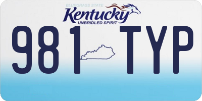 KY license plate 981TYP