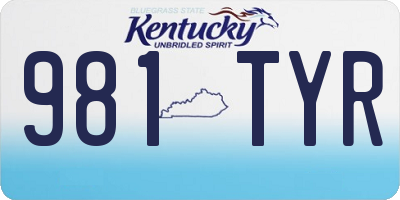 KY license plate 981TYR