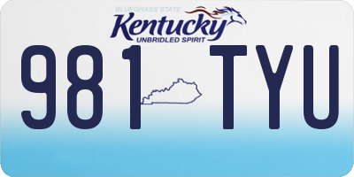 KY license plate 981TYU