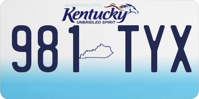 KY license plate 981TYX