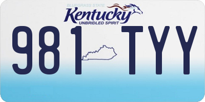 KY license plate 981TYY