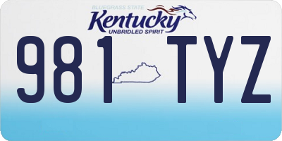 KY license plate 981TYZ