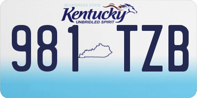 KY license plate 981TZB