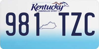 KY license plate 981TZC