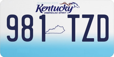 KY license plate 981TZD