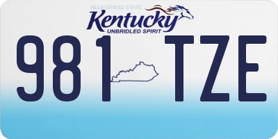 KY license plate 981TZE