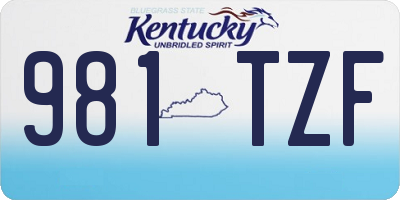 KY license plate 981TZF