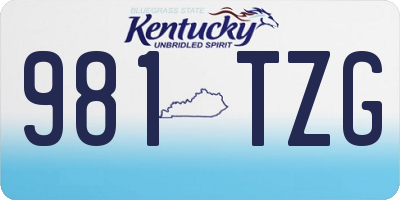 KY license plate 981TZG