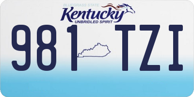 KY license plate 981TZI