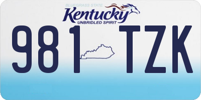 KY license plate 981TZK