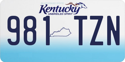 KY license plate 981TZN