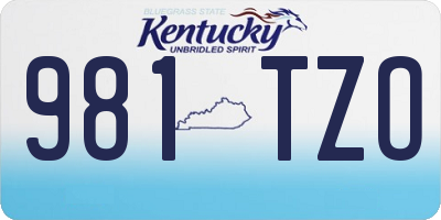 KY license plate 981TZO