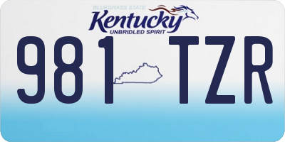 KY license plate 981TZR