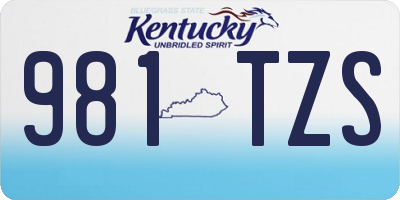 KY license plate 981TZS