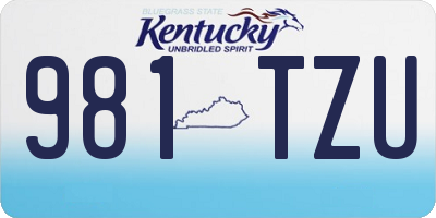 KY license plate 981TZU