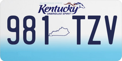 KY license plate 981TZV
