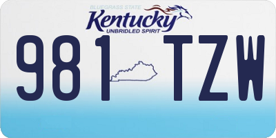 KY license plate 981TZW