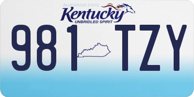 KY license plate 981TZY