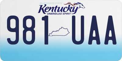 KY license plate 981UAA