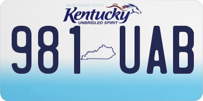 KY license plate 981UAB