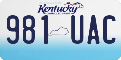 KY license plate 981UAC