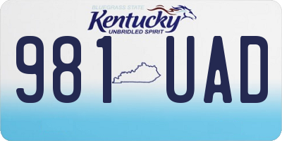 KY license plate 981UAD