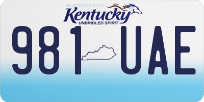 KY license plate 981UAE