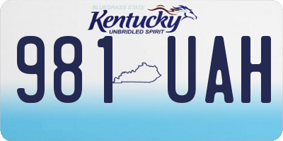 KY license plate 981UAH