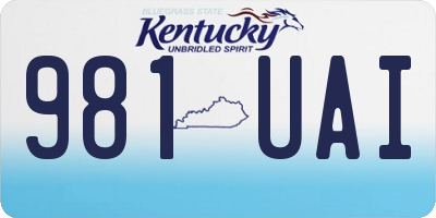 KY license plate 981UAI