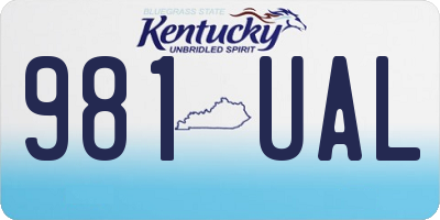 KY license plate 981UAL