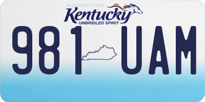 KY license plate 981UAM