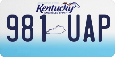KY license plate 981UAP