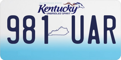 KY license plate 981UAR