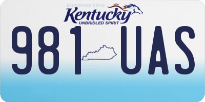 KY license plate 981UAS