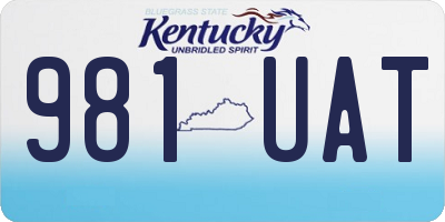 KY license plate 981UAT