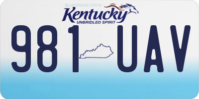 KY license plate 981UAV