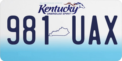 KY license plate 981UAX
