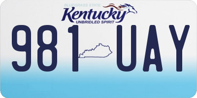 KY license plate 981UAY