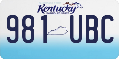 KY license plate 981UBC