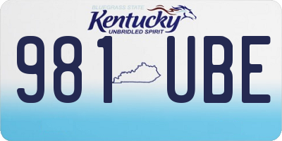 KY license plate 981UBE
