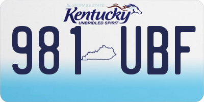 KY license plate 981UBF