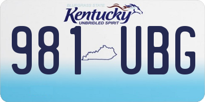 KY license plate 981UBG