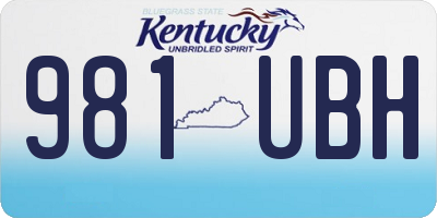 KY license plate 981UBH