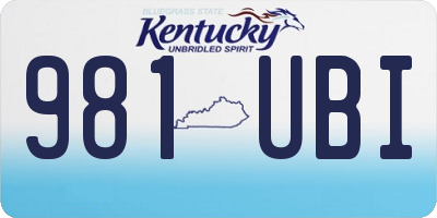 KY license plate 981UBI