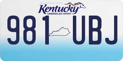 KY license plate 981UBJ