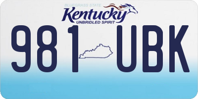 KY license plate 981UBK