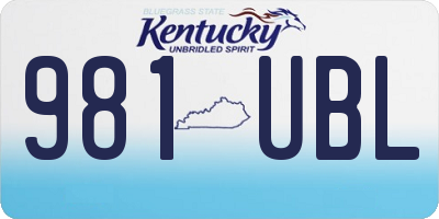 KY license plate 981UBL