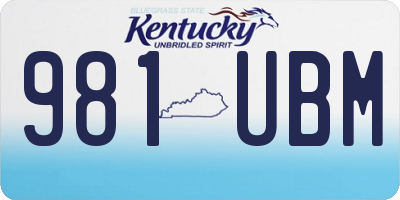 KY license plate 981UBM